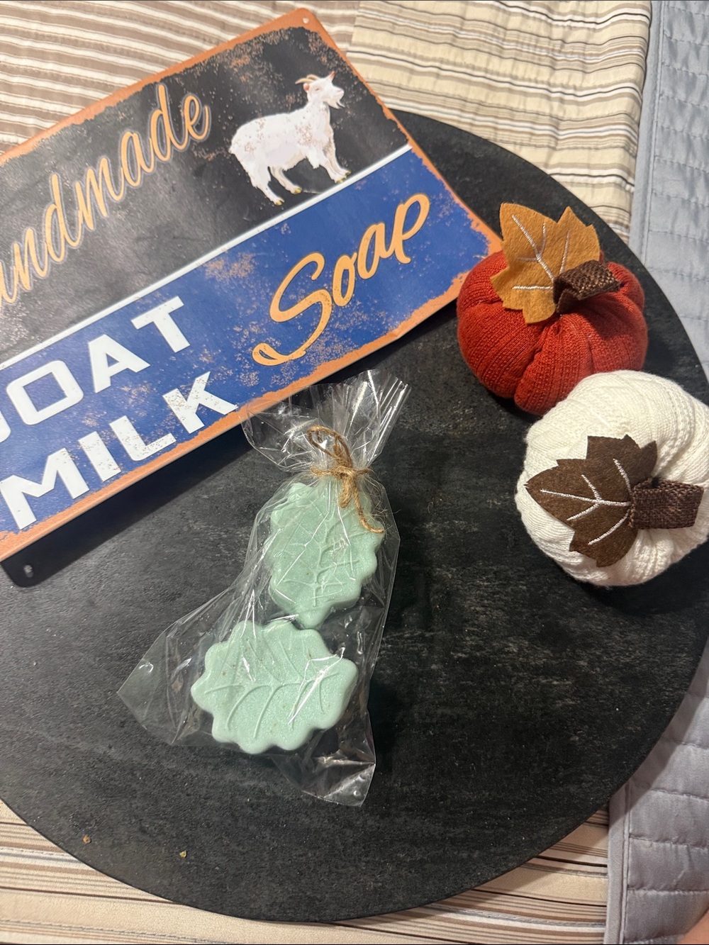 Handmade Goat Milk Soap - Mint Green Leaf Scented Soap (Set of 2)